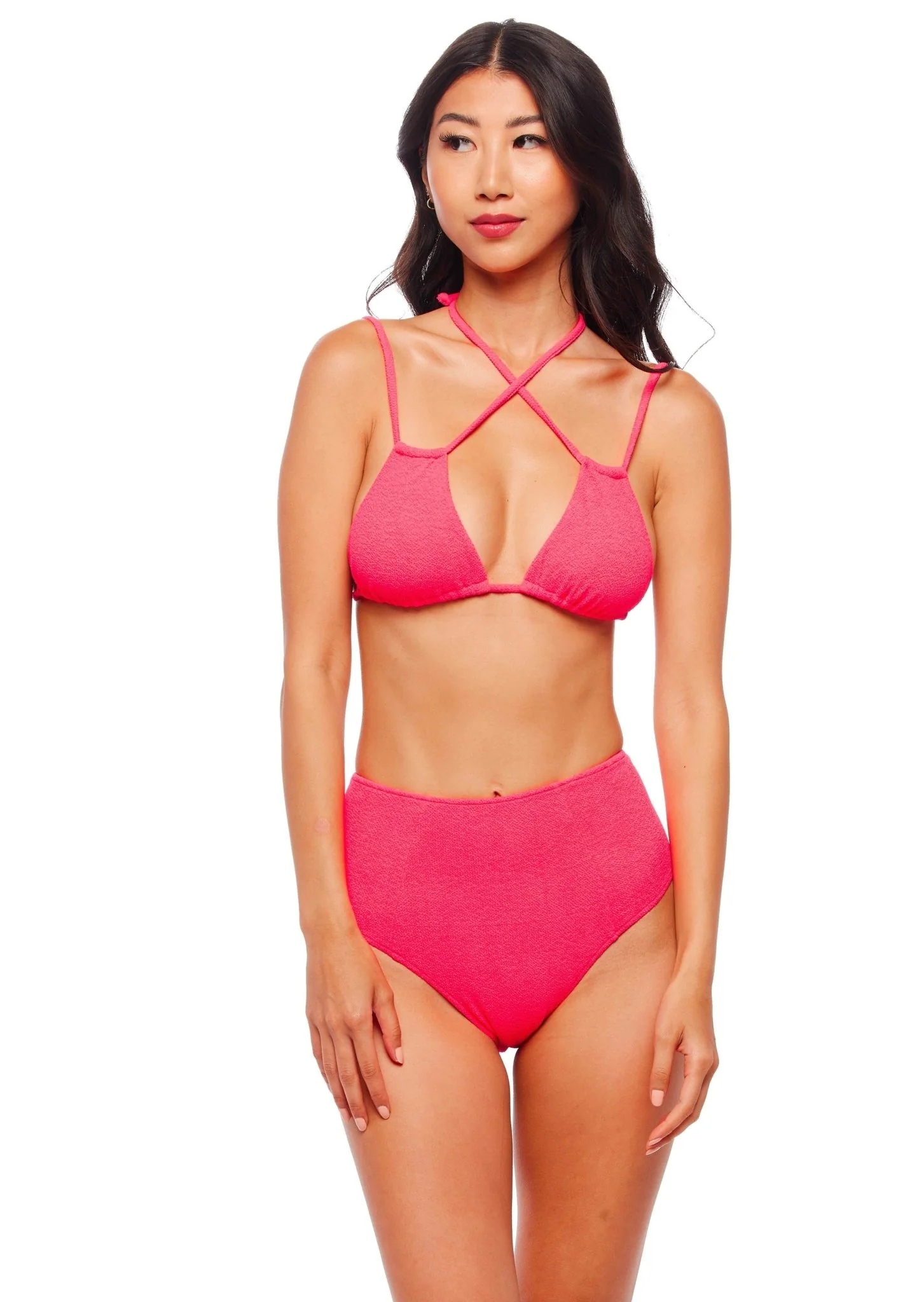 Laguna High Waist Bikini Bottom - Zinnia Pink - Image 3
