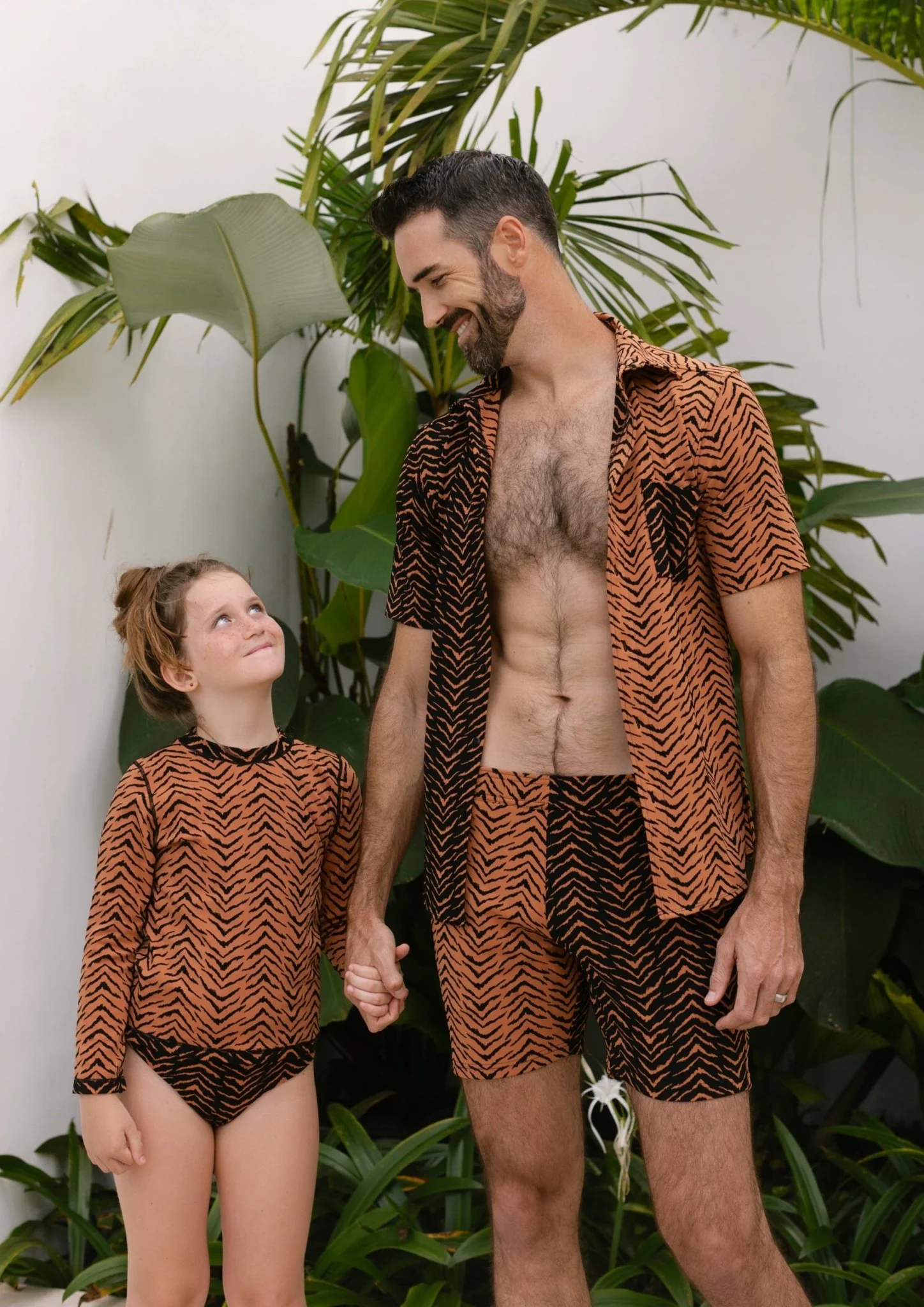 Oceanside Unisex Child's Rashguard Swim Top - Tiger Switch Print - Image 5