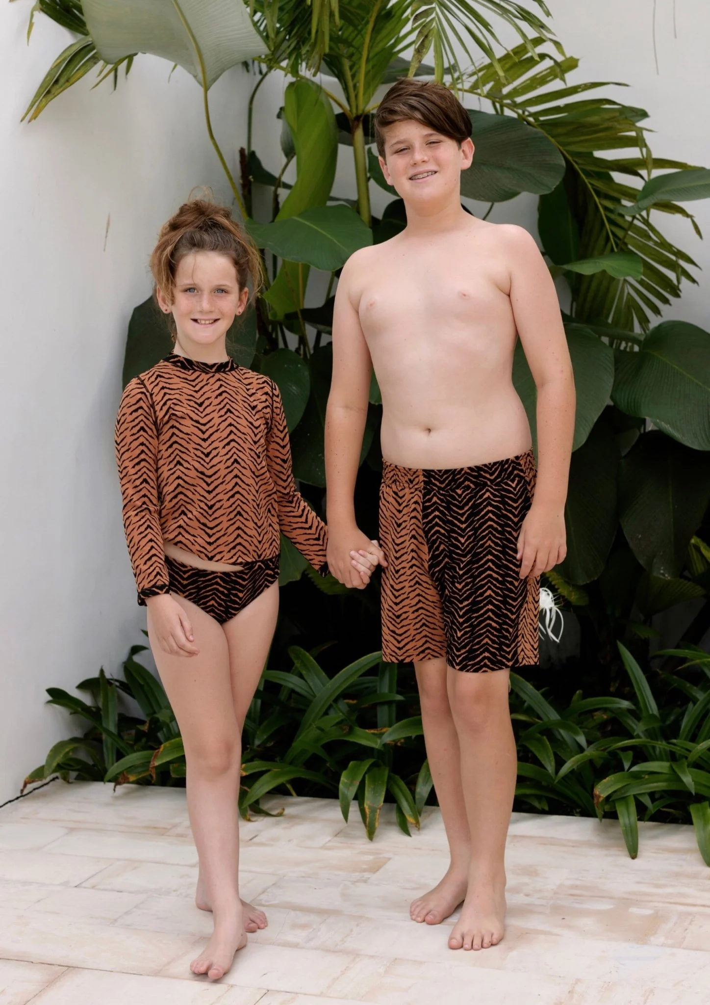 Oceanside Unisex Child's Rashguard Swim Top - Tiger Switch Print - Image 6